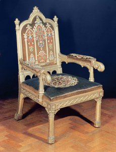 ゴシックアームチェア、1830年頃（金色のブナ）